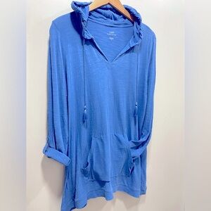J.Jill tab sleeve knit hoodie size M